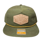 Western Anglers - Richardson Flat Brim Hat - Leather Patch - Loden Green