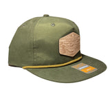 Western Anglers - Richardson Flat Brim Hat - Leather Patch - Loden Green