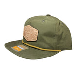 Western Anglers - Richardson Flat Brim Hat - Leather Patch - Loden Green