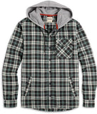 Simms - M's Santee Flannel Hoody - Forest/Carbon Camp Plaid