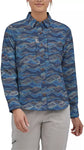 Patagonia - W's L/S Sol Patrol Shirt - Rock Cycle Multi Small: Current Blue