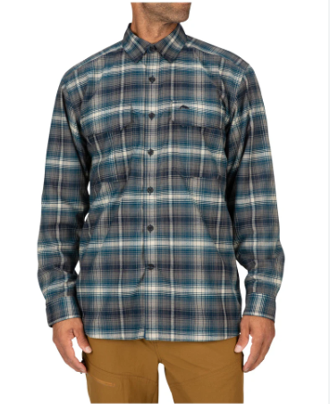 Simms - M's Coldweather LS Shirt - Atlantis Steel Plaid