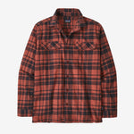 Patagonia - M's L/S Organic Cotton MW Fjord Flannel Shirt - Connected Lines: Sequoia Red - XXL