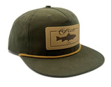 Scott Hat -  Leather Patch Hat Green