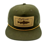 Scott Hat -  Leather Patch Hat Green