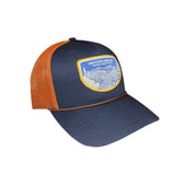 Western Anglers - Richardson Trucker Hat - Midnight Sippers Woven Patch -Navy/Orange